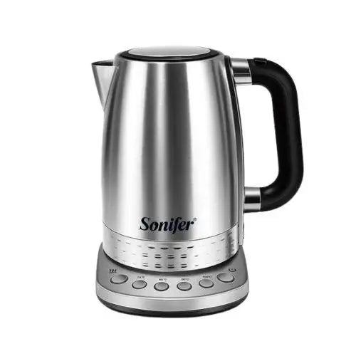 Electric kettle with temperature control in stainless steel