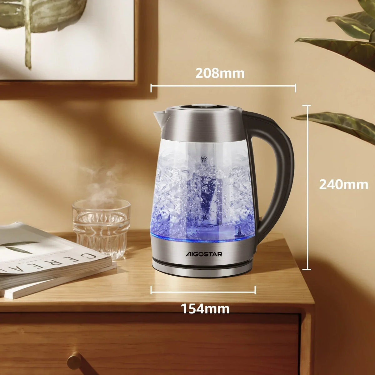 Glass Kettle 1.7L with Tea Infuser - view 2