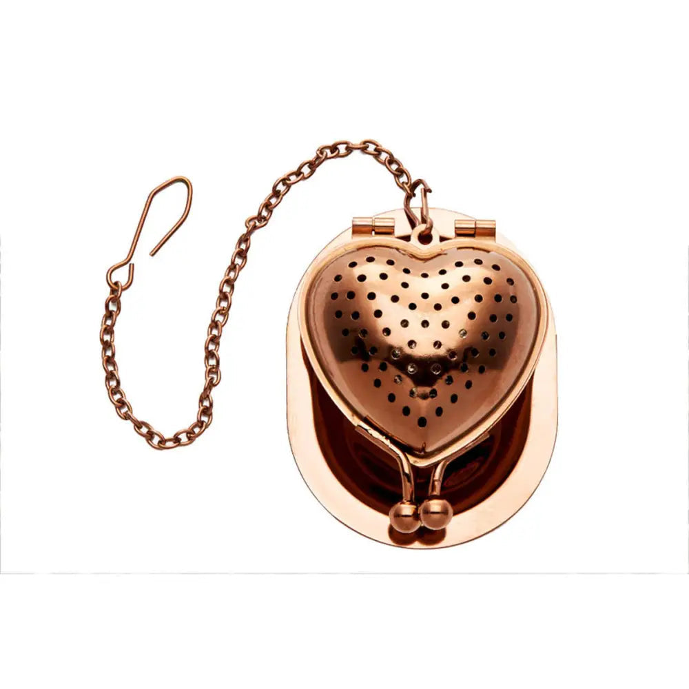 Metallic pink heart tea infuser for tea
