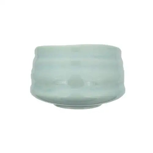 Light blue chawan tea bowl on table