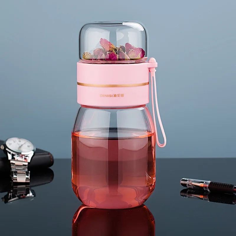 mini-glass-teapot-with-infuser-for-loose-leaf-tea-450ml-portable Pink