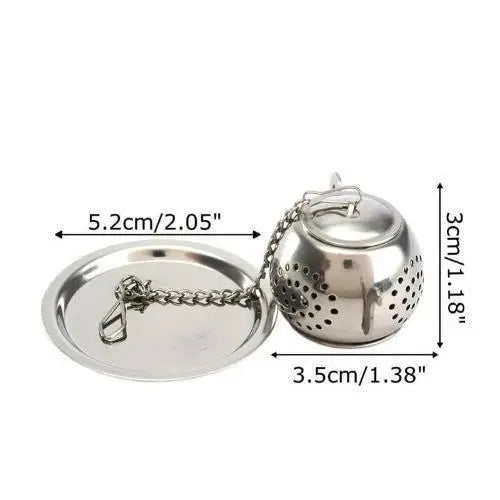 Compact stainless steel tea infuser size