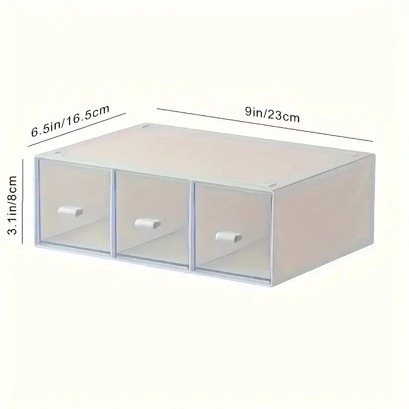 Tea and coffee packet drawer organizer box with sorted varieties visible