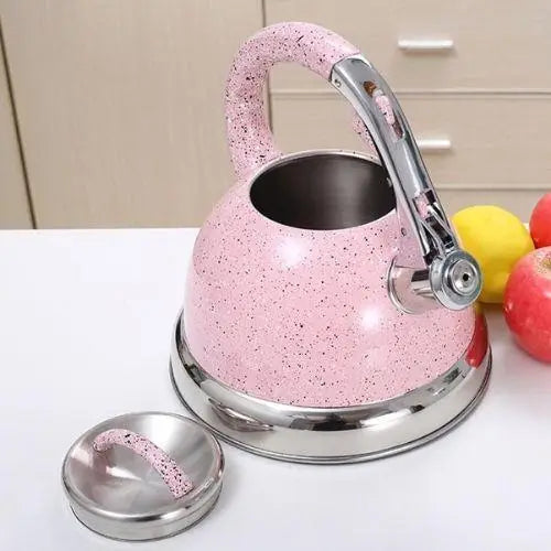 Open vintage rose kettle showing large capacity