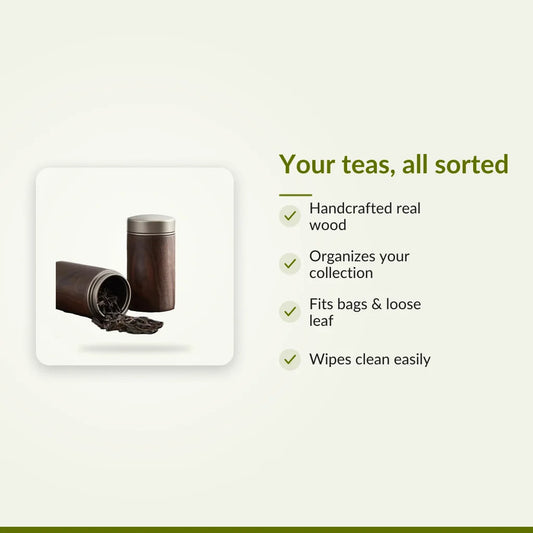 Wooden Tea Box for Tea Storage, Handcrafted Tea Caddy : Your teas, all sorted