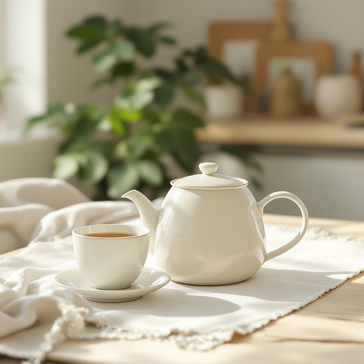 Small single serving teapot with one cup