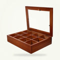 12-Compartment Bamboo Tea Bag Organizer Box