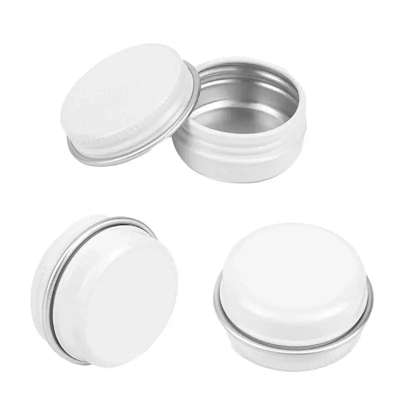 White metal tea tin with screw lid, light-blocking construction for loose leaf tea