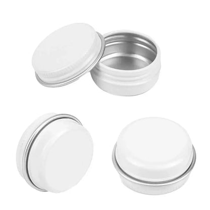 White metal tea tin with screw lid, light-blocking construction for loose leaf tea