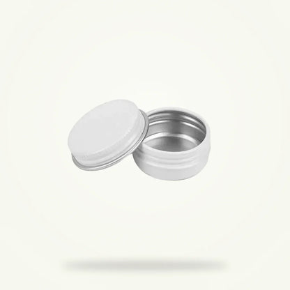 50-piece loose leaf tea storage tin set in white metal, full set view