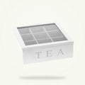 9-Compartment Wooden Tea Bag Organizer Box with Clear Lid