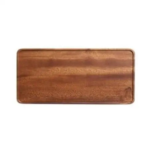 Acacia wood tea tray with teapot