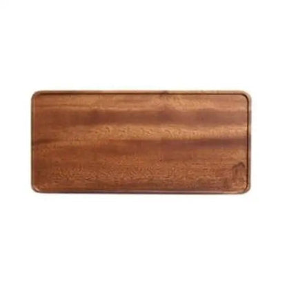 Acacia wood tea tray with teapot