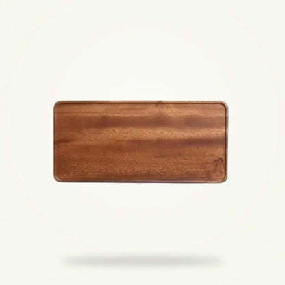 Acacia Wood Tea Tray with Elegant Design, product photo on a plain background