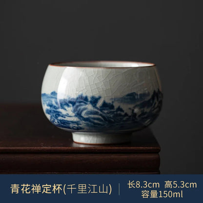 Antique Blue and White Tea Bowl - view 10