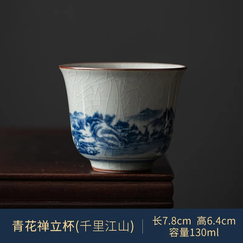 Antique Blue and White Tea Bowl - view 11