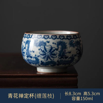 Antique Blue and White Tea Bowl - view 12