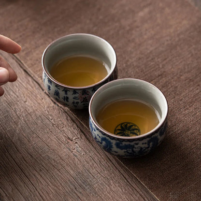 Antique Blue and White Tea Bowl - view 3
