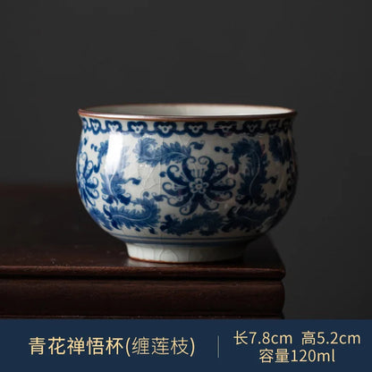 Antique Blue and White Tea Bowl - view 7