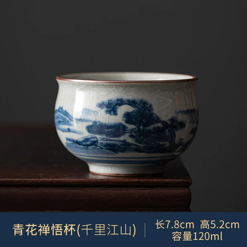 Antique Blue and White Tea Bowl - view 9