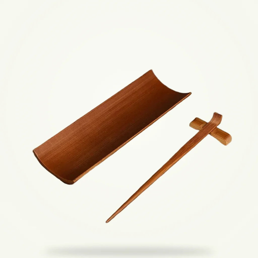 Bamboo Gongfu Tea Tool Set, product photo on a plain background