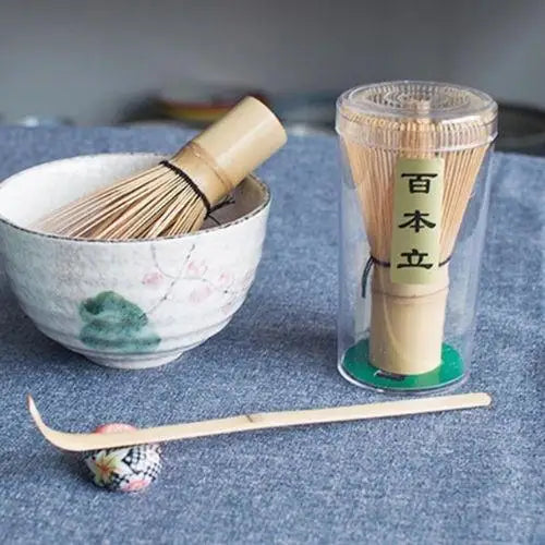Close-up of bamboo chasen tines for ceremonial matcha preparation