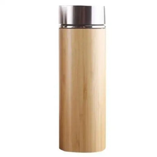 450 ml bamboo tea thermos large size standing upright