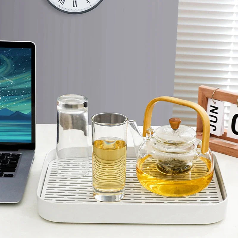 Bamboo Tea Tray with Drainage Grid - view 5