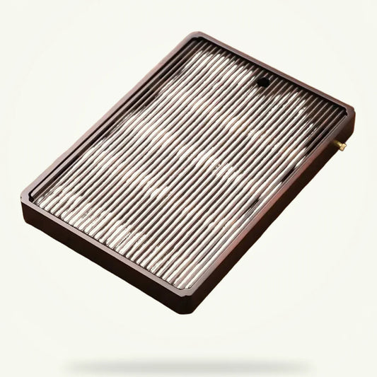 Bamboo Tea Tray with Slatted Top and Hidden Reservoir, product photo on a plain background