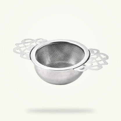 Baroque Tea Strainer - Elegant Stainless Steel Infuser, product photo on a plain background