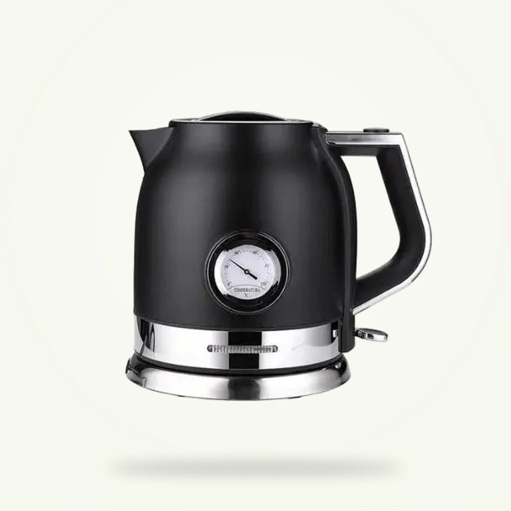 Black Electric Kettle 1.8L 1500W Stainless Steel, product photo on a plain background