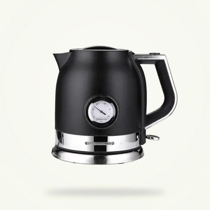 Black Electric Kettle 1.8L 1500W Stainless Steel, product photo on a plain background