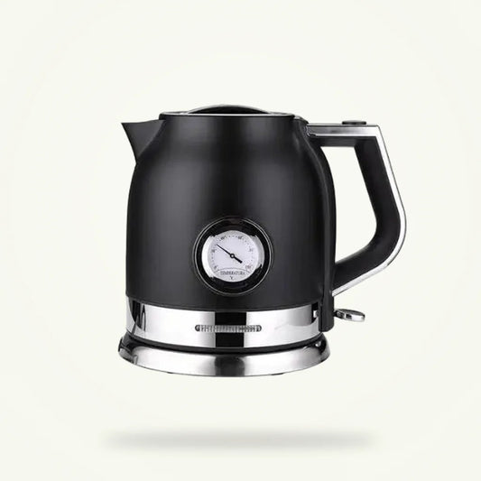 Black Electric Kettle 1.8L 1500W Stainless Steel, product photo on a plain background