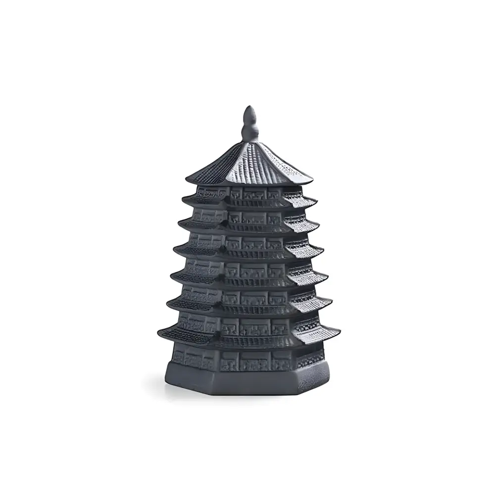 Temple of Asia black tea jar showing full ornate pattern on ceramic surface