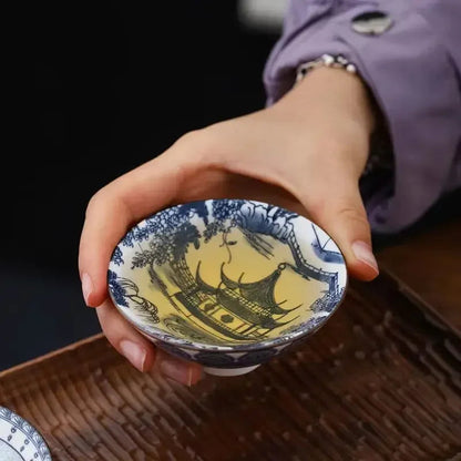 Blue and White Porcelain Gongfu Cup, 2.4 oz - view 4