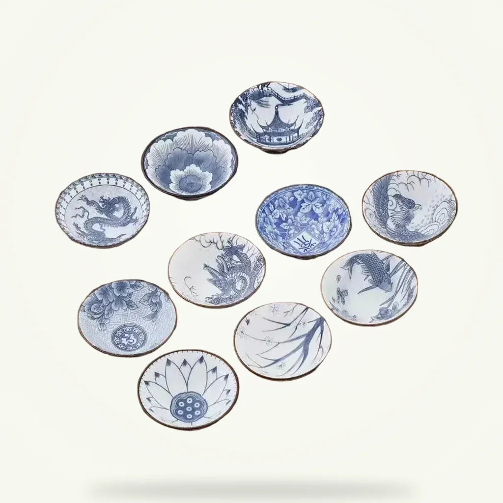 Blue and White Porcelain Gongfu Cup, 2.4 oz, product photo on a plain background