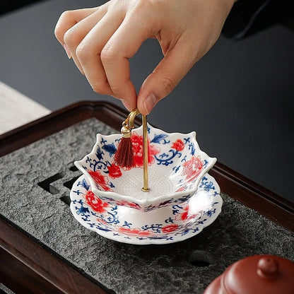 Blue and White Porcelain Umbrella Tea Strainer - view 3