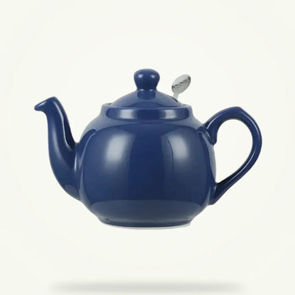 Blue Ceramic Teapot 800ml, Handcrafted Stoneware for Loose Leaf Tea, product photo on a plain background
