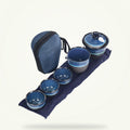 Blue Enameled Teapot with Gaiwan | 200ml Chinese Set