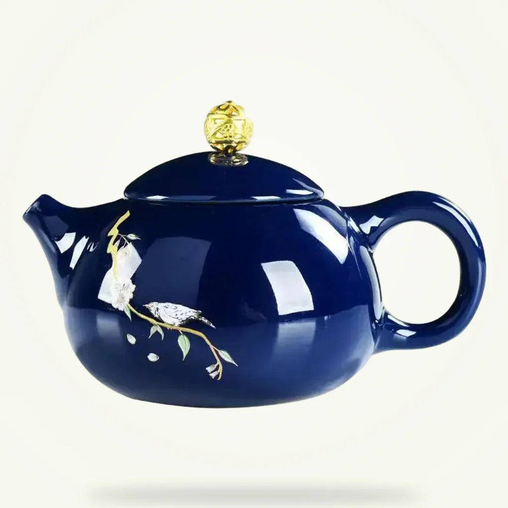 Blue Porcelain Teapot 220ml, product photo on a plain background