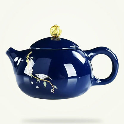 Blue Porcelain Teapot 220ml, product photo on a plain background