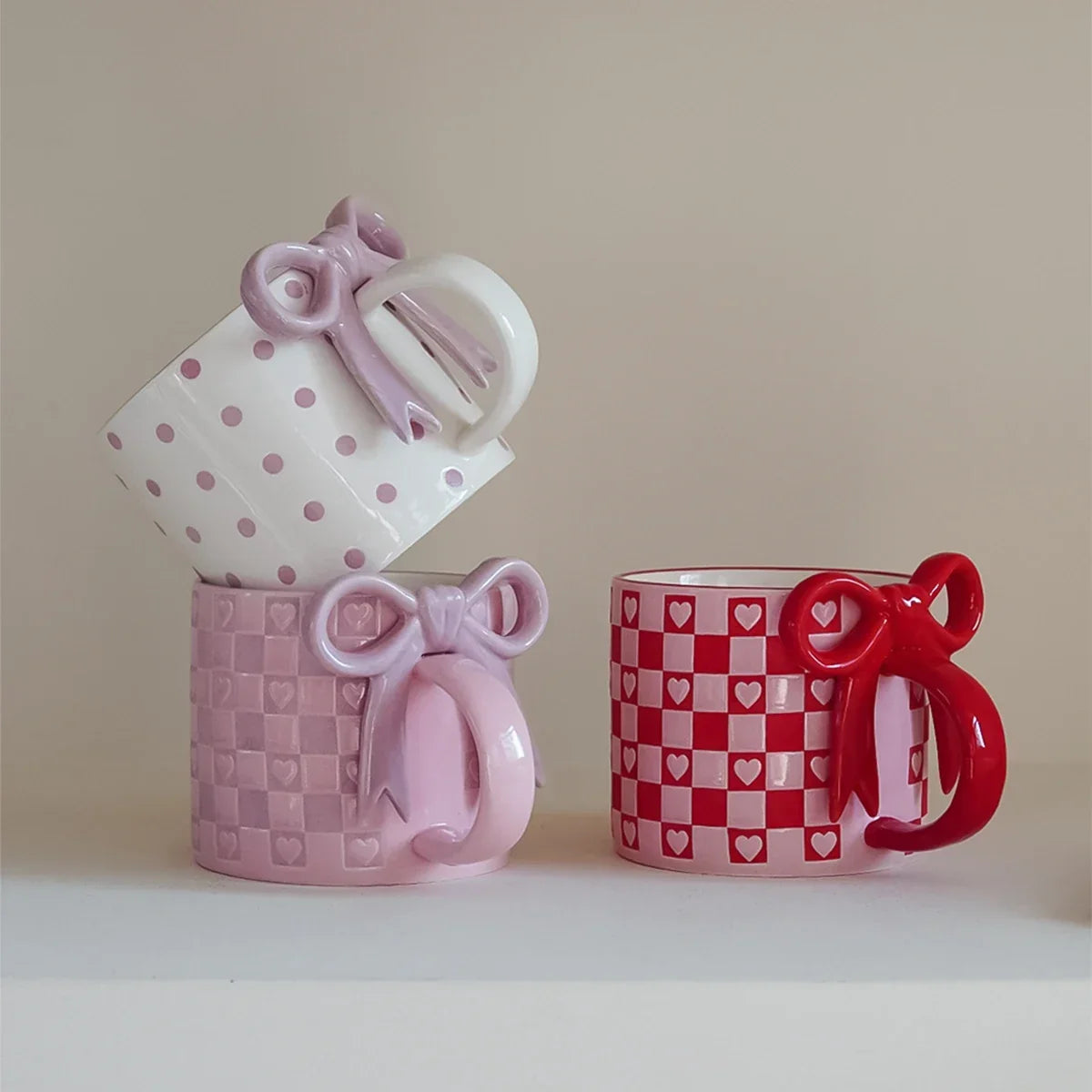 Bow Handle Ceramic Mug