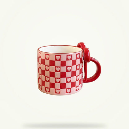 Bow Handle Ceramic Mug, product photo on a plain background