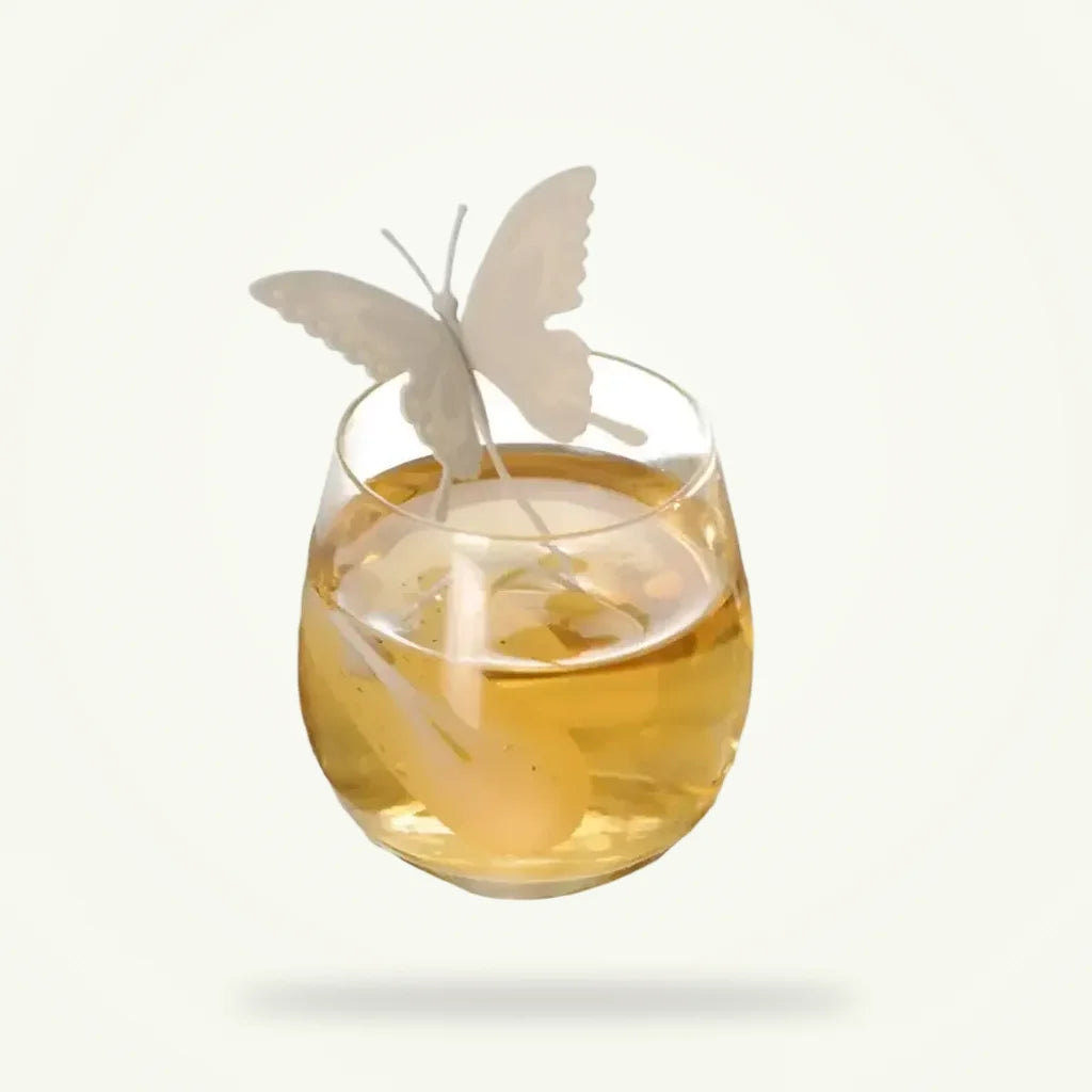 Butterfly Tea Infuser, Food-Grade Silicone Loose Leaf Tea Strainer, product photo on a plain background