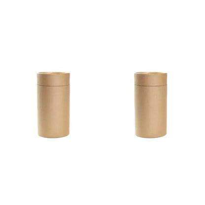 Cardboard tea storage box lid closed, tidy countertop display