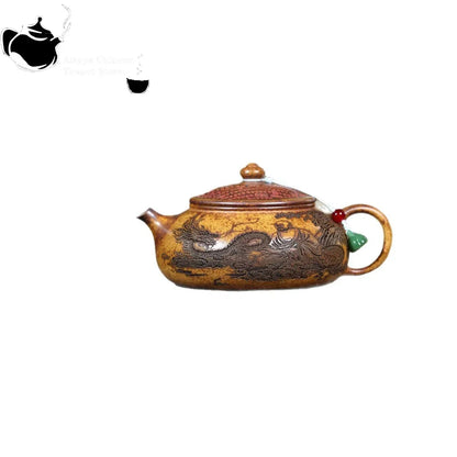 Carved Yixing Clay Teapot, 7 oz - view 2
