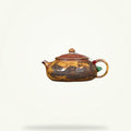 Carved Yixing Clay Teapot, 7 oz