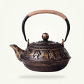 Cast Iron Teapot Black and Gold Warrior Design, 900 ml