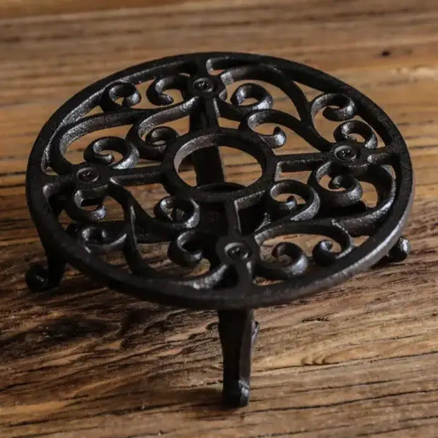 cast-iron-teapot-warmer-with-stand-hand-forged-wrought-iron-tea-warmer 5