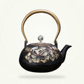 Cast Iron Teapot with Pine and Bird Design - 1.2L